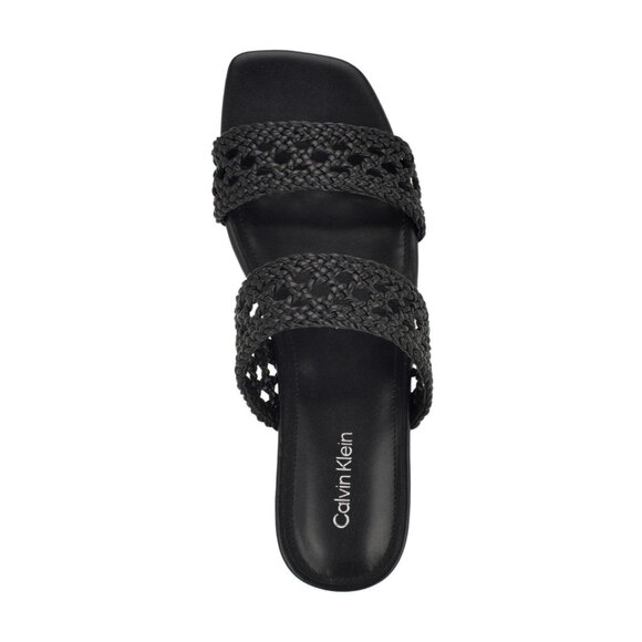 Calvin Klein Womens Florency Woven Slip On Flat Sandals Black Size 9M NIB - Picture 3 of 5
